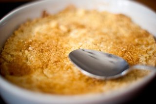 Receta de crumble de manzana y ruibarbo