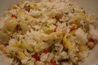 Receta de ensalada de arroz con alcachofas