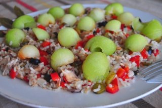 Receta de ensalada de arroz con melón