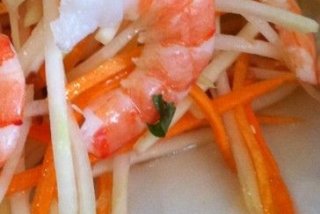 Receta de ensalada de gambas y papaya