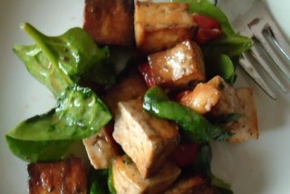 Receta de ensalada de pollo y tofu