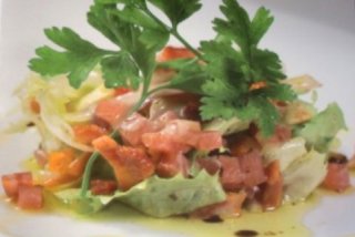 Receta de ensalada de salchichón y lomo ibérico con vinagreta