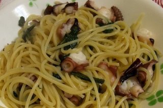 Receta de espaguetis con pulpo