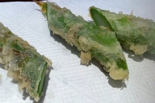Receta de espárragos en tempura