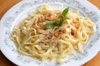 Receta de fideos con langostinos