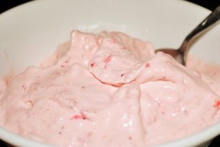 Receta de helado de crema de fresas