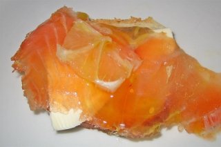 Receta de milhojas de salmón y naranja