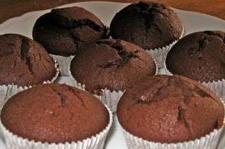Receta de muffins de chocolate y cereza
