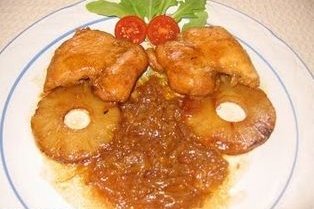 Receta de muslos de pollo con piña