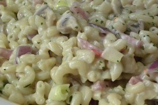 Receta de pasta con champiñones y bacón