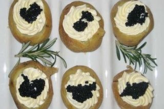 Receta de patatas con caviar