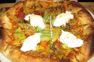 Receta de pizza de flor de calabaza
