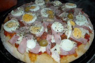 Receta de pizza de huevo cocido