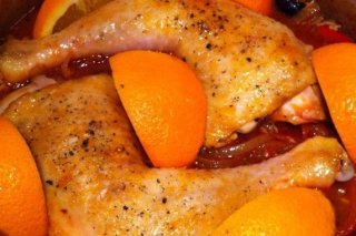 Receta de pollo guisado con naranja