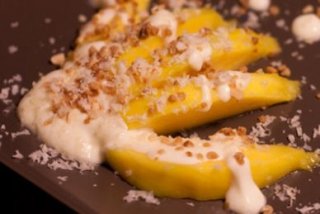 Receta de postre de mango y chocolate blanco