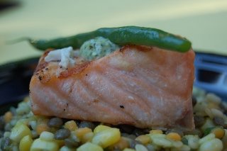 Receta de salmón con judías verdes
