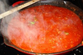 Receta de salsa de tomate con cebolla y pimientos