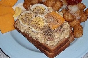 Receta de sandwich de atún con champiñones y huevo cocido