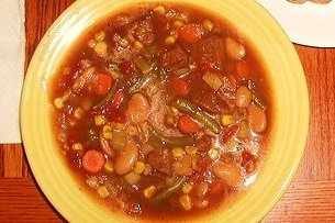 Receta de sopa de judías y verduras