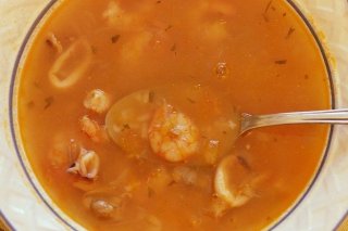 Receta de Sopa de mar y tierra