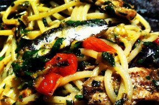 Receta de spaghetti con sardinas