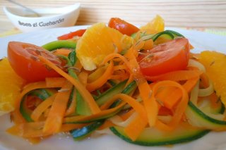 Receta de tallarines de calabacín y zanahoria