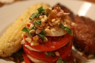 Receta de tomate en milhojas