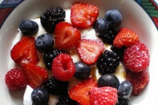 Receta de yogurt con frutos del bosque