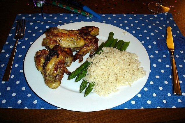 Receta de Alitas de pollo con arroz