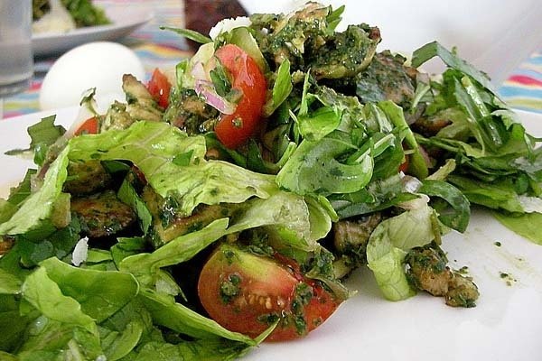 Receta de Ensalada de pollo al pesto