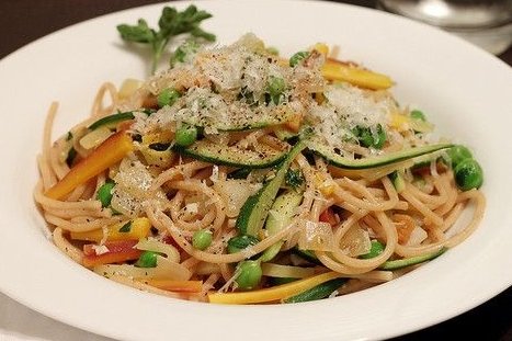Receta de Espaguetis con verduras salteadas