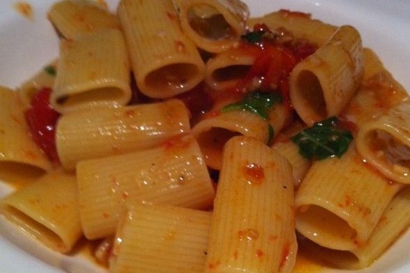 Receta de Pasta al ajillo con tomate