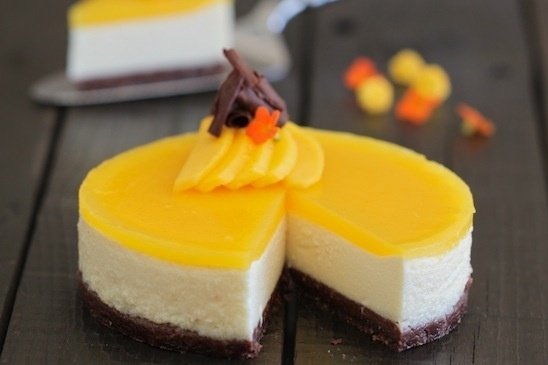 Receta de Tarta de queso con gelatina de mango
